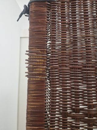 Biombo 3 hojas ratán madera