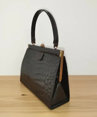 BOLSO VINTAGE PIEL DE COCODRILO