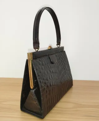 BOLSO VINTAGE PIEL DE COCODRILO