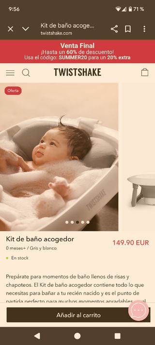 Bañera bebé plegable Gris