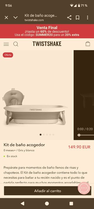 Bañera bebé plegable Gris