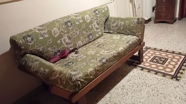 Divano letto singolo legno massello sfoderabile
