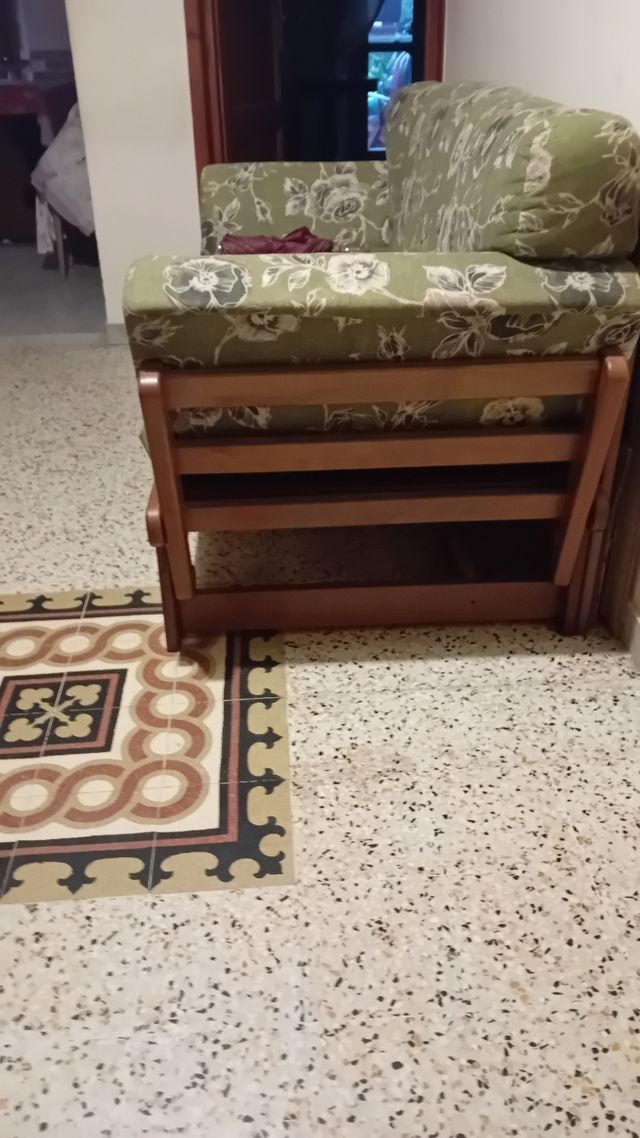Divano letto singolo legno massello sfoderabile