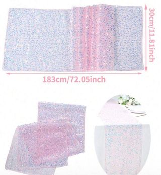 Centrotavola glitter rosa-bianco 2 pz 