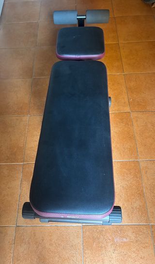Banco de musculación plegable y juego de pesas