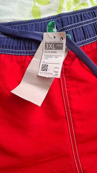 Bañador Benetton niño XXXL rojo