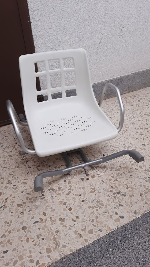 Silla ducha baño - blanco/plata