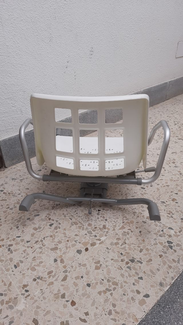 Silla ducha baño - blanco/plata