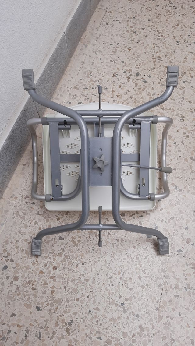Silla ducha baño - blanco/plata