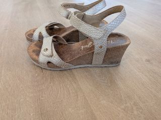 Sandalias cuña Panama Jack beige altas