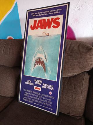 Póster Jaws (Tiburón) impreso en madera