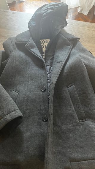 Abrigo IKKS gris con capucha talla 12