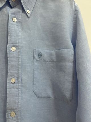 Camicia lino blu