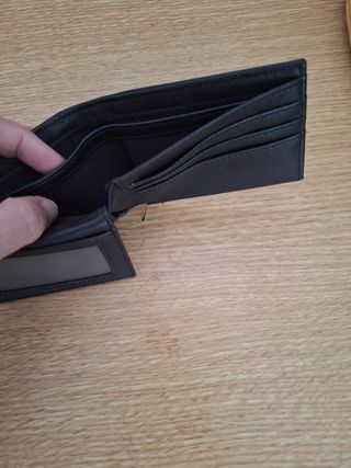 Cartera Piel Negra Nueva