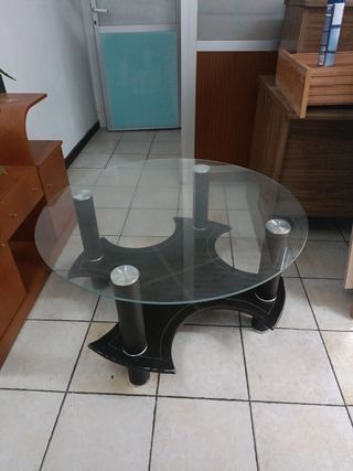Mesa de centro redonda de cristal