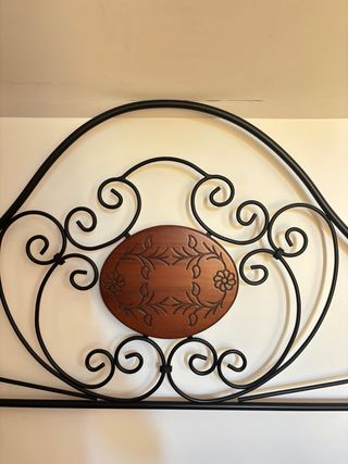 Cabecero forja cama matrimonio - Negro y marrón
