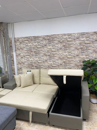 SOFA CAMA CHAISE LONGUE + 2 PUFF NUEVO