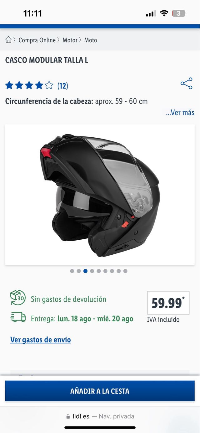 Casco da moto nero opaco taglia L