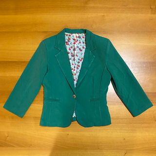 Giacca Blazer Verde Basic Classico Casual Elegante