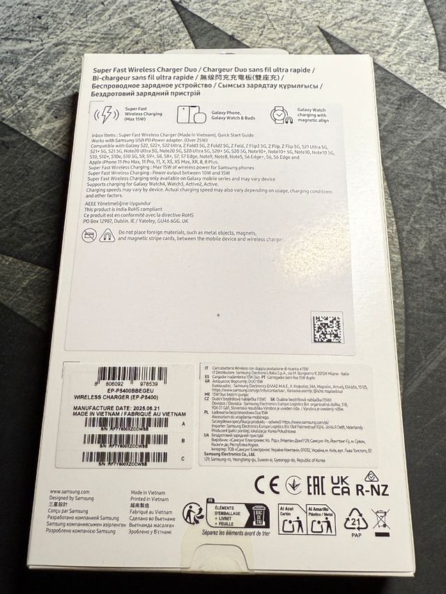 Carregador sem fios Samsung Duo