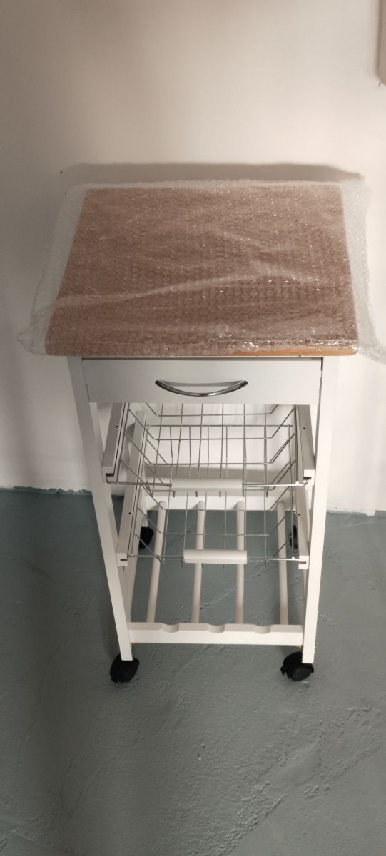 Carro cocina - blanco y naranja