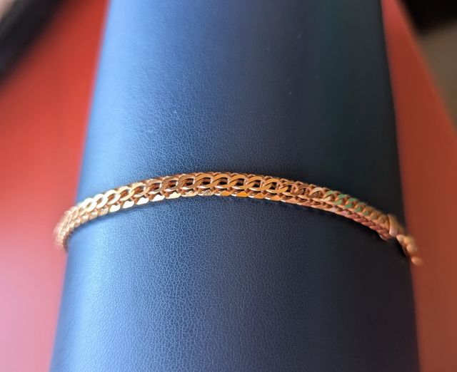 Pulsera cordón italiano plata 925 chapada en oro