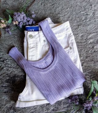 Top morado punto 
