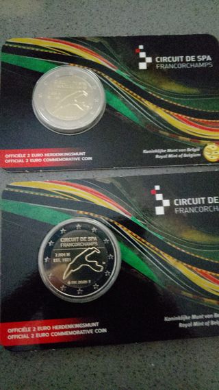 2 € coincard Belgio 2025 Spa-Francorchamps FdC ned