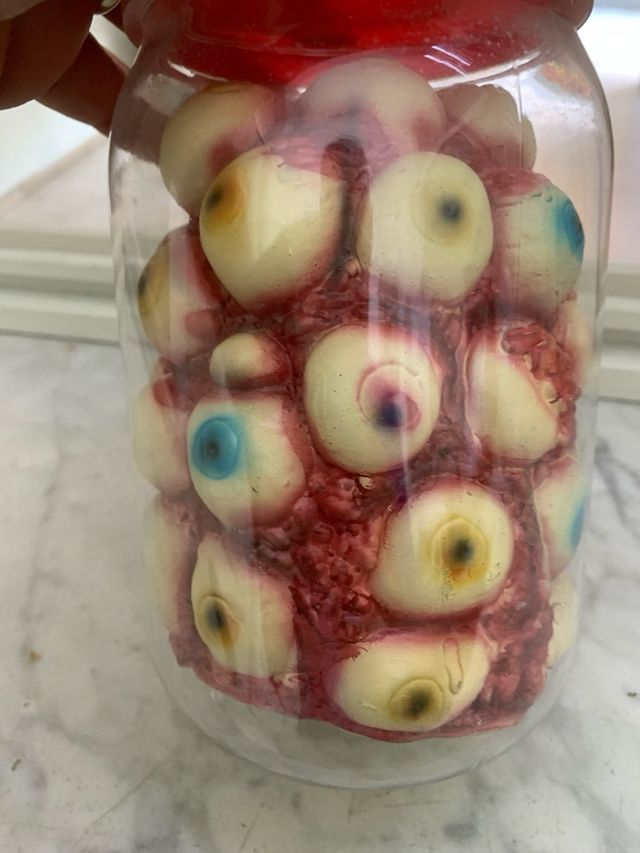 Barattolo occhi finti horror