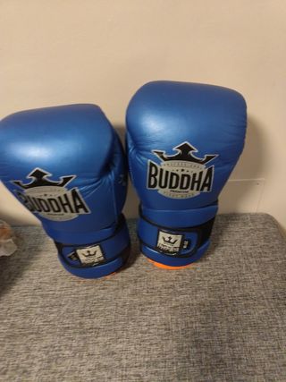 Guantes boxeo azules y negros