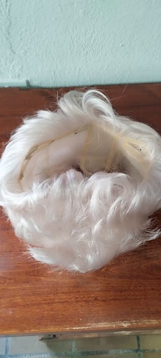 Peluca blanca cabello natural