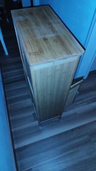 Armario baño bambú Relaxdays 92x50x25