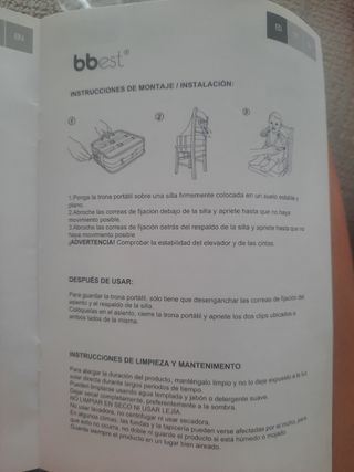 Trona viaje bebé portátil rosa