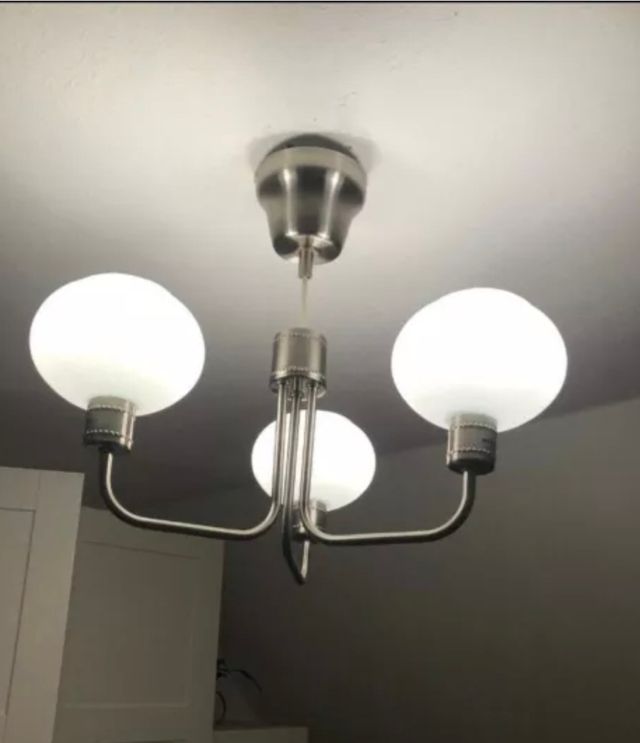 Lampara techo Ikea 3 tulipas, vintage descatalogad