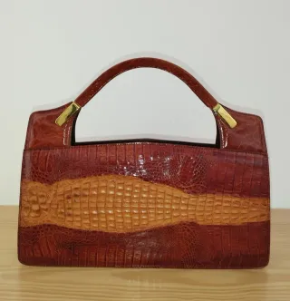 BOLSO VINTAGE PIEL DE COCODRILO