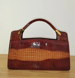 BOLSO VINTAGE PIEL DE COCODRILO