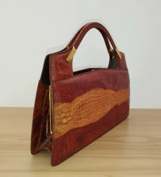 BOLSO VINTAGE PIEL DE COCODRILO