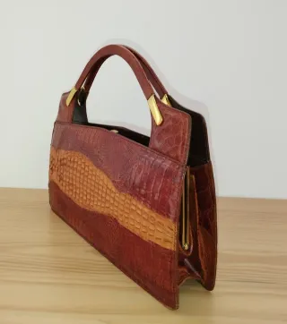 BOLSO VINTAGE PIEL DE COCODRILO