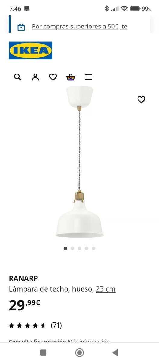 2 Lámparas techo vintage blancas