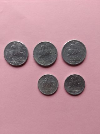 lote 5 monedas centimos España 