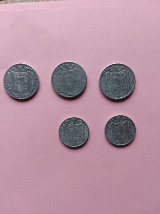 lote 5 monedas centimos España 