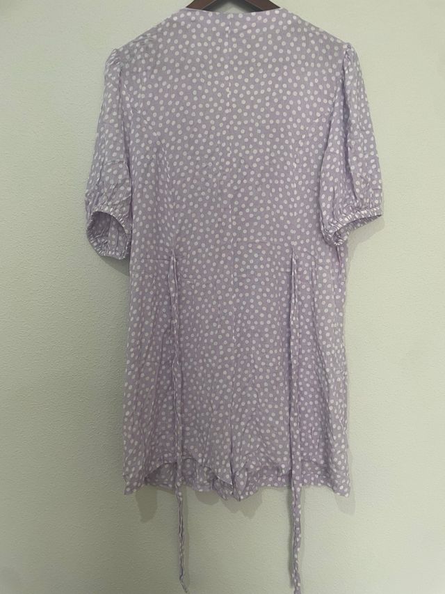 Vestido Lefties L Lila de bolinhas