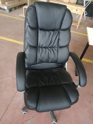 Silla oficina negra piel sintética