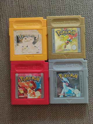 4x Pokemon Game Boy (Oro, Plata, Rojo y Amarillo)