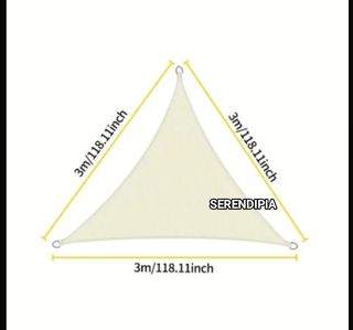TOLDO VELA TRIANGULAR IMPERMEABLE 3X3X3