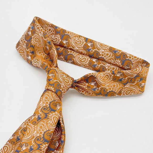 Corbata y pañuelo | naranja y azul