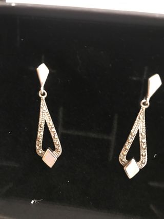 Pendientes Plata ley Marcasita