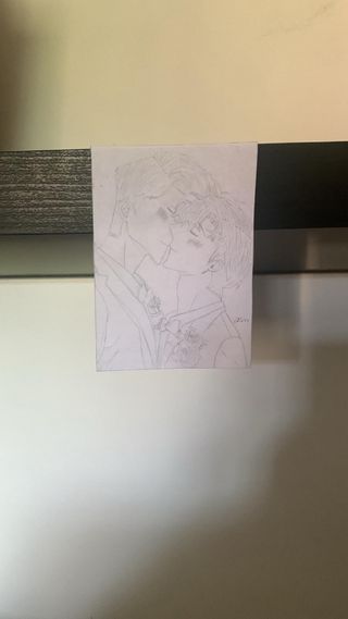 Disegno a matita: Bacio romantico