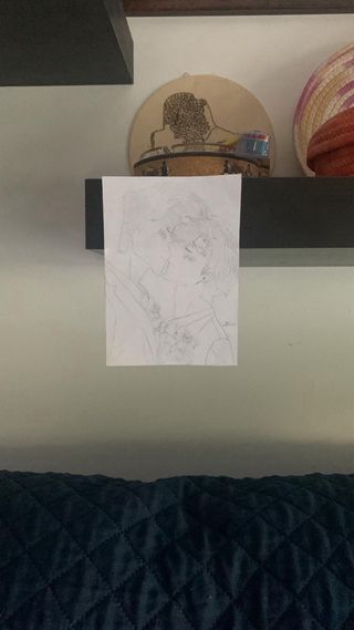 Disegno a matita: Bacio romantico