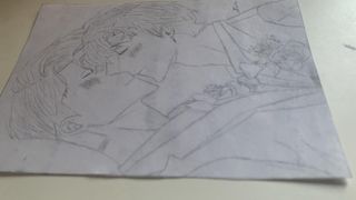 Disegno a matita: Bacio romantico